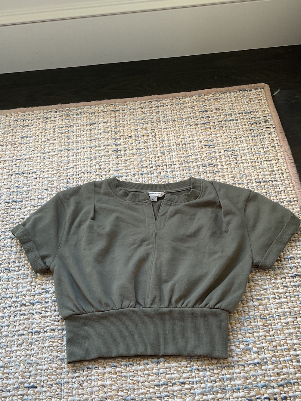 Habitual Olive Green Short Sleeve Cropped Top, bought at Nordstrom